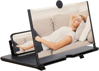 14 Zoll Handy Vergrößerungslinse,3D-Bildschirm Ausziehbarer HD-Bildschirm Gegen Blaues Licht Bildschirmlupe zum Ansehen von Filmvideos Auf Allen Loupe Smartphones(Schwarz)