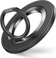 SYNCWIRE Handy Ring Halterung Magnetisch für MagSafe Ring-360 Grad Drehung Handy Griff Halter Fingerhalter für iPhone 16 Pro Max Plus 15 14 13 12 Smartphone mit Metallplatte(inbegriffen) Schwarz